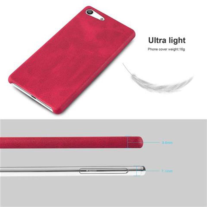 Actual product image Cadorabo Hard cover faux leather with texture (Sony Xperia M5)