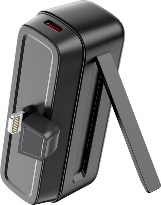 Actual product image xO power bank mini PR244 20W 5000 mAh with Lightning connector black (5000 mAh, 20 W)