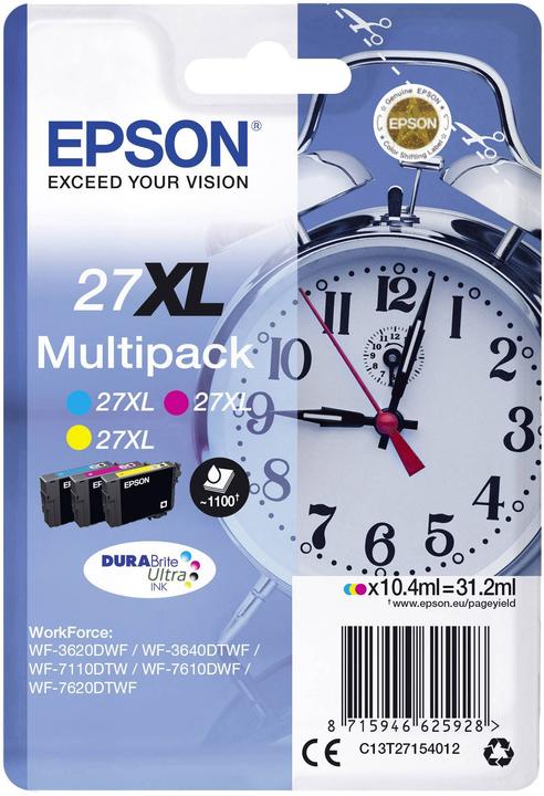 Actual product image Epson 27XL Multipack DuraBrite Ultra (M, C, Y)