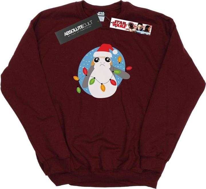 Actual product image Star Wars Mens The Last Jedi Porg Christmas Lights Sweatshirt (S)
