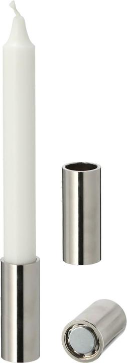 Produktbild Novaliv 2er-Set Stabkerzenhalter SILBER 2,5x5cm Weihnachtsdekoration candle holder Magnet Metall