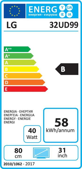Label énergétique LG 32ud99-W (3840 x 2160 pixels, 31.50")