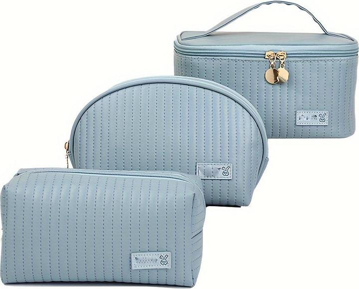 Produktbild Only-Bags.Store 3pcs/set Kosmetiktasche, tragbare grosse Öffnung quadratische Kosmetiktasche / Shell Design