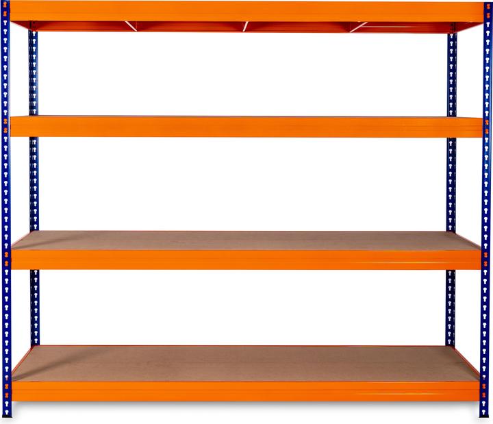 Produktbild Avasco Schwerlastregal Robus 400 blau orange 1800x1800x600 mm 4 Bden Tragkraft 1600 kg
