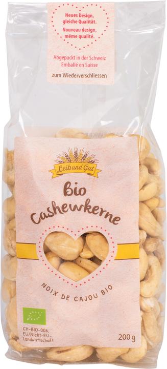 Produktbild Leib und Gut Bio Cashewkerne 200 g (205 g)