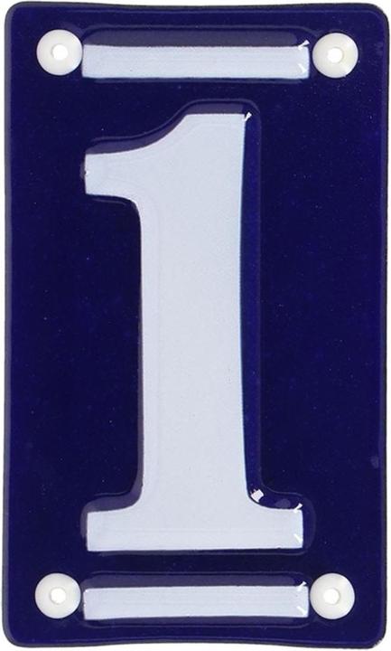Image du produit Esschert Design Numéro de maison 1 7 cm, bleu/blanc, Couleur des détails : blanc, bleu
