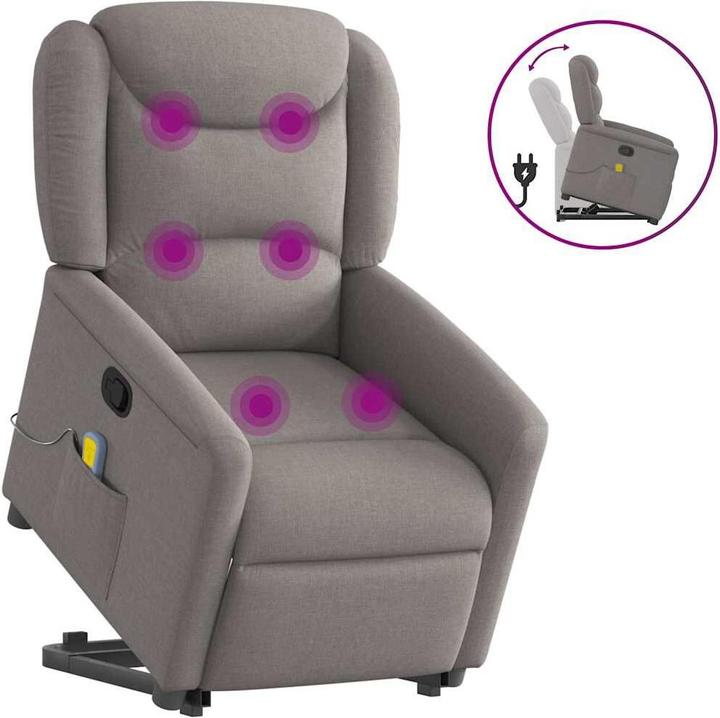 Produktbild VidaXL Massagesessel mit Aufstehhilfe Taupe Stoff