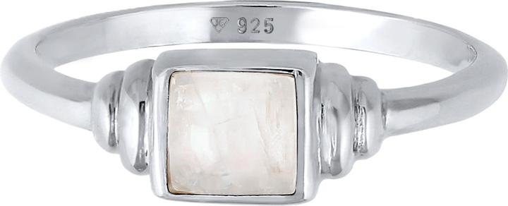 Image du produit Elli PREMIUM Bague Pierre de Lune Carré Vintage 925 Argent (52, Argent 925)