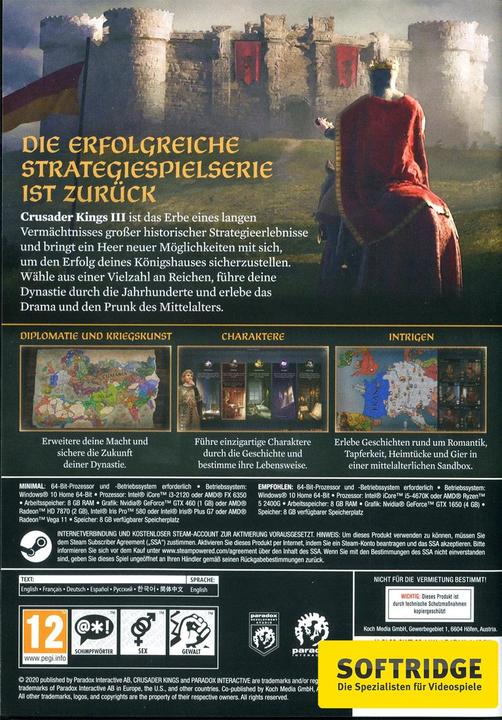 Produktbild Paradox Interactive Crusader Kings III (PC, EN)