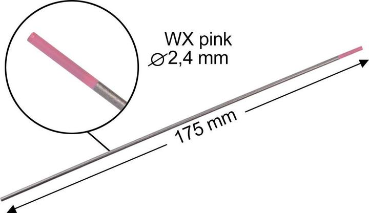 Produktbild Stahlwerk Wolframelektroden / Schweisselektroden WX Pink 2,4 x 175 mm 10er Set