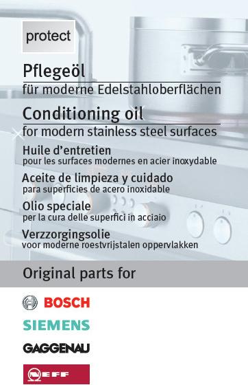 Actual product image Siemens Stainless steel care oil