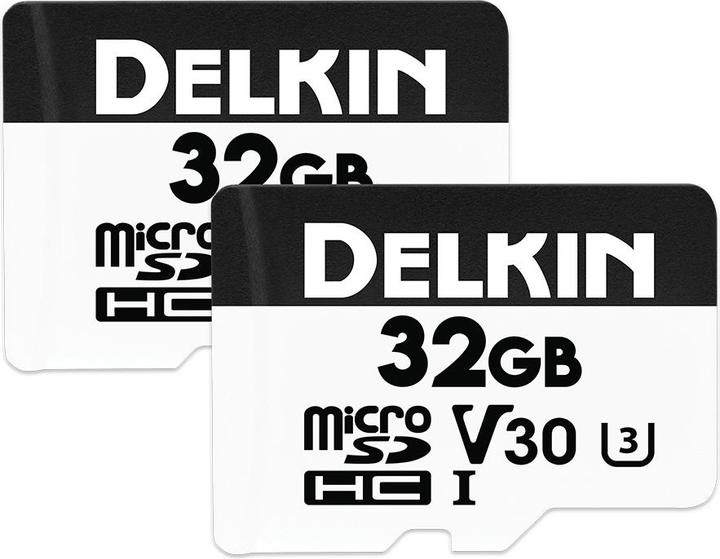 Immagine prodotto Delkin 2x HYPERSPEED UHS-I (V30) microSD 32GB R:100MB/s W:75MB/s (32 GB, microSDHC, U3, UHS-I)