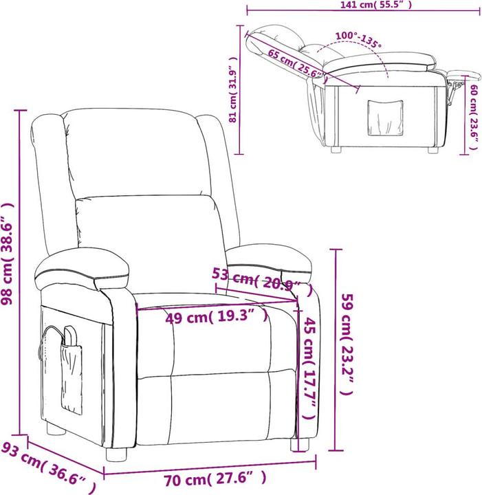 Actual product image VidaXL Electric massage chair