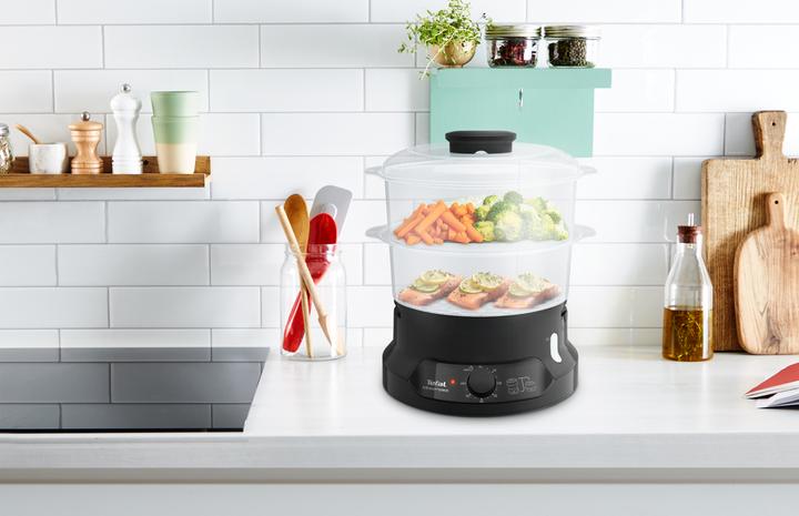 Actual product image Tefal Minicompact VC139810 steam cooker 2 basket(s) Freestanding Black