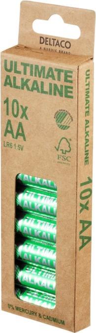 Produktbild Deltaco Ultimate Alkaline batteries, L (10 Stk., AA)