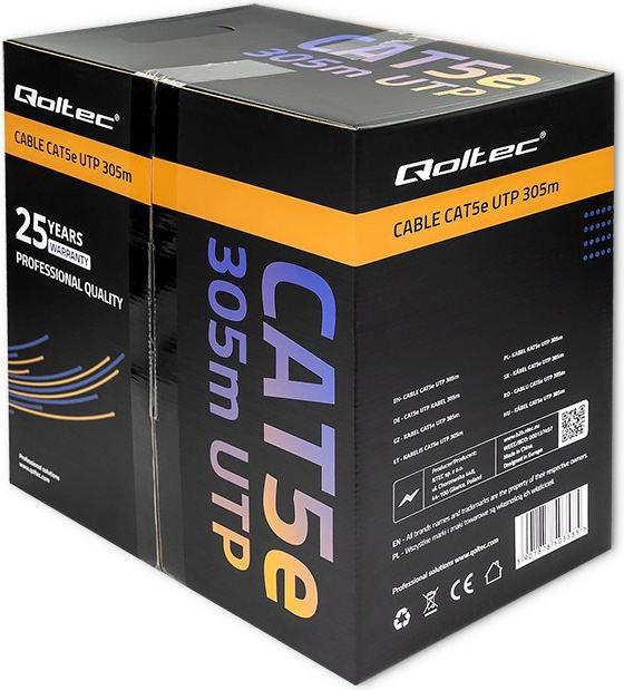 Produktbild Qoltec 50358 UTP Netzwerkkabel CAT5E 305m PVC grau (U/UTP, CAT5e, 305 m)