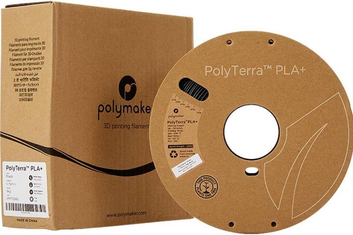 Actual product image Polymaker PolyTerra PLA+ Black 1.75mm 1kg (PLA+, 1.75 mm, 1000 g, Black)