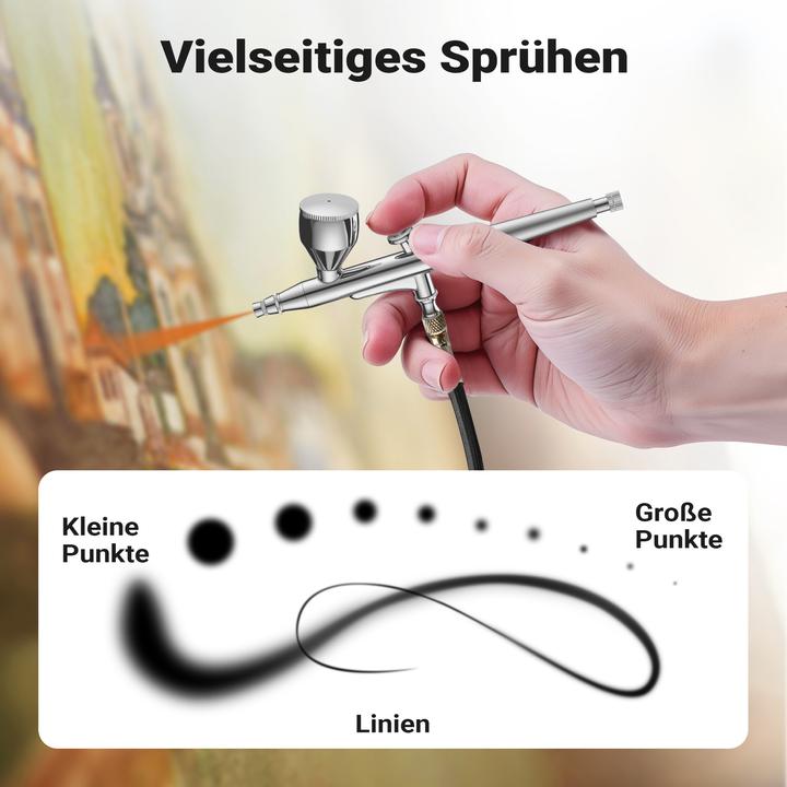 Produktbild Wiltec Airbrush Pistole X501 Air Brush Designs mit 0,3mm Düse Flüssigkeitsbecher