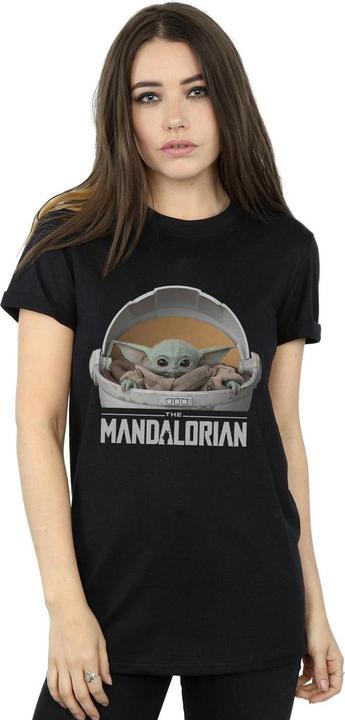 Actual product image Star Wars Womens/Ladies The Mandalorian The Child Pod Cotton Boyfriend T-Shirt (M)