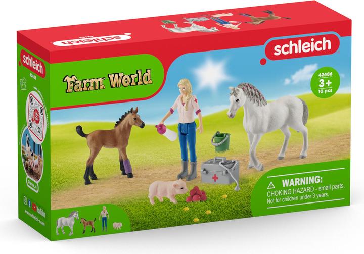 Productafbeelding Schleich Dierenarts bezoekt Merrie en Veulen