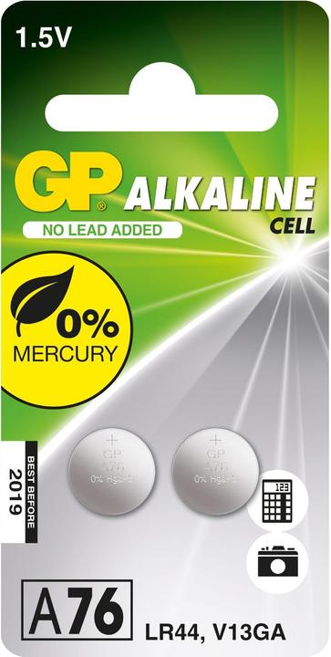 GP Batteries Alkaline Cell (2 Stk., LR44, 110 mAh)