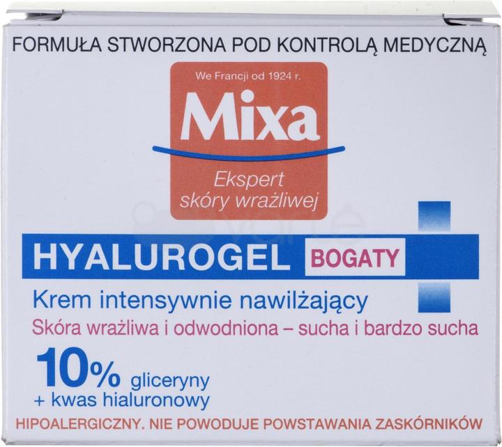 Produktbild Mixa Hyalurogel Sensitive Skin Expert Intensive Moisturizing Cream 50ml (50 ml, Tagescreme, Gesichtsgel)
