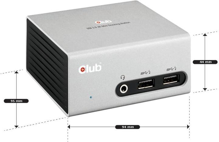 Produktbild Club 3D CLUB3D SenseVision USB 3.0 4K UHD Mini Docking Station (USB-C, 4 Ports)