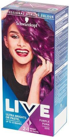 Actual product image Schwarzkopf Live Ultra Brights or Pastel Hair Dye 094 Purple Punk (094 Violetinė Punk)