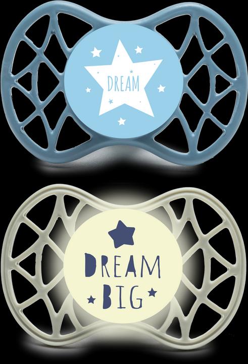 Produktbild Nuvita Air 55 Schnuller Sym 0m Male Dream Big (2 x, bis 6 Monate, ab Geburt)