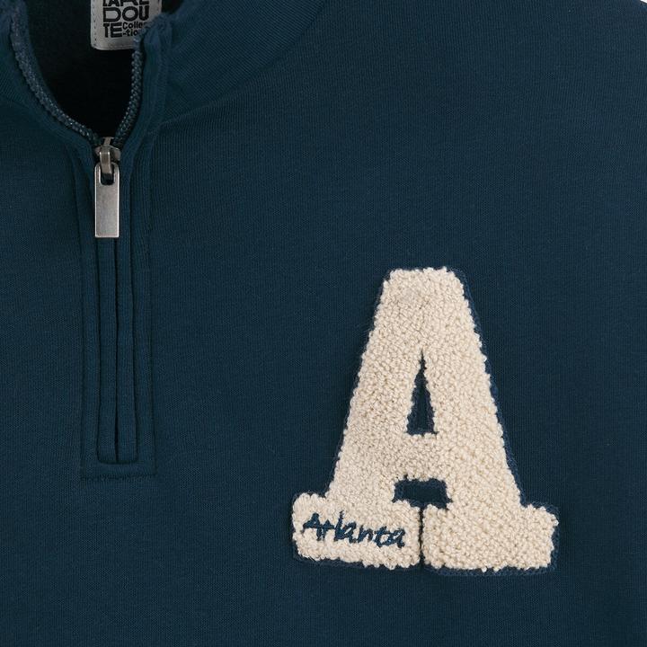 Produktbild La Redoute Collections Sweatshirt mit Troyerkragen und Bouclé-Applikation (140)