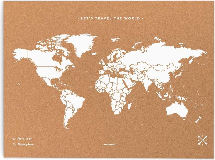 Immagine prodotto Miss wood Mappa Woody L (Bacheca, Mappamondo, 60 x 45 cm)