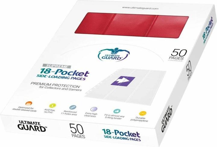 Image du produit Ultimate Guard UGD010485 - 18-Pocket Side-Loading Pages (50), rouge