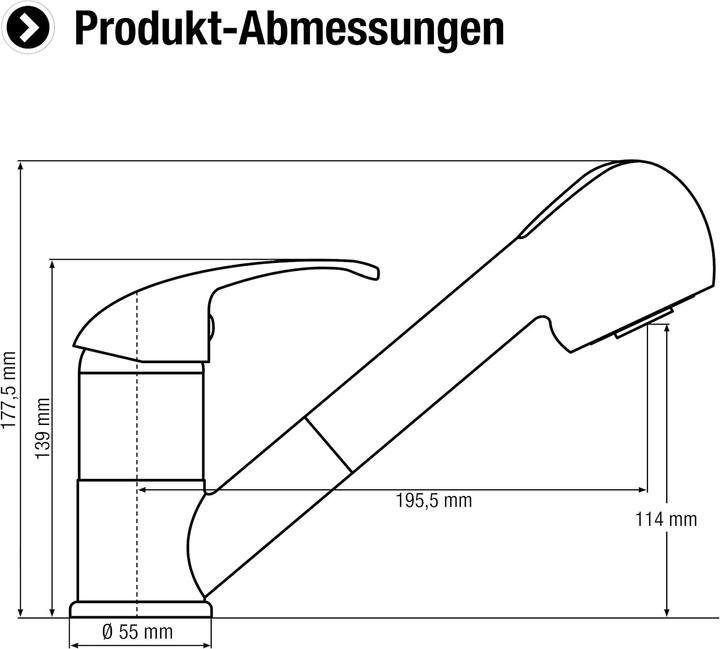 Produktbild Cornat Fabio - Einhebel-Küchenarmatur mit ausziehbarer Brause