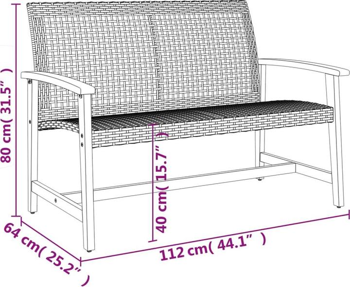 Actual product image VidaXL 5-piece garden lounge set and