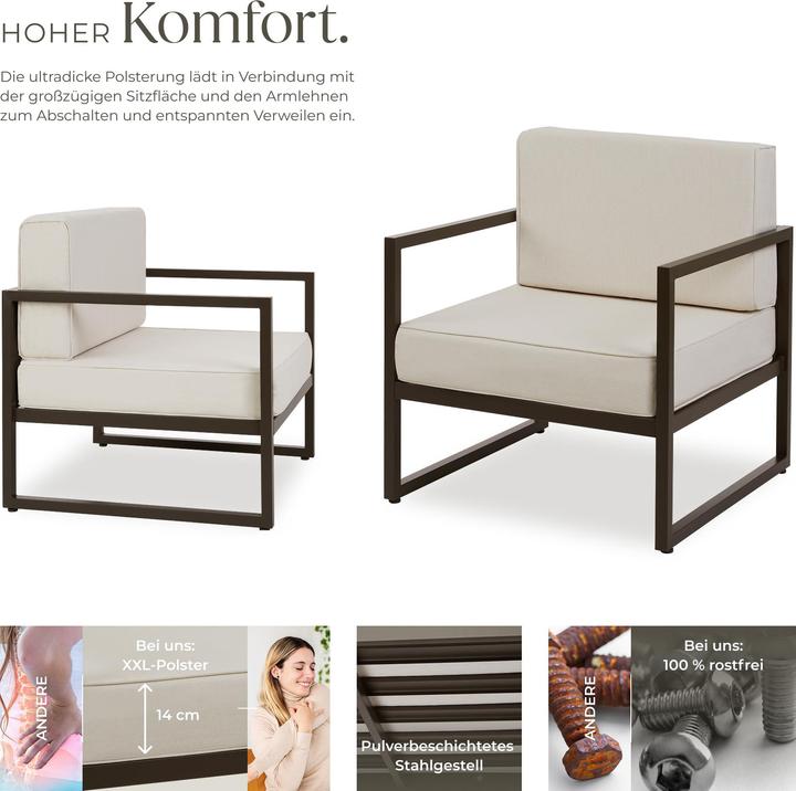 Produktbild tectake Garten-Loungesessel Comosa, XXL-Polsterung