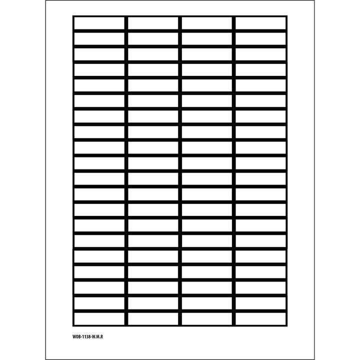 Productafbeelding Brady B-500, WOB-1138-W.M.R., SCHRIJFBARE etiketten, vinyl stof, wit met zwarte rand, 11 x
