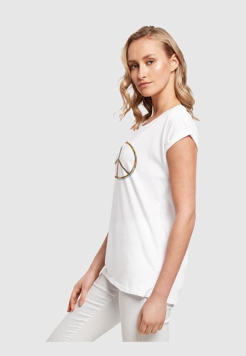 Produktbild Merchcode Peace Multicolor with Ladies Extended Shoulder Tee - 161399 (XS)
