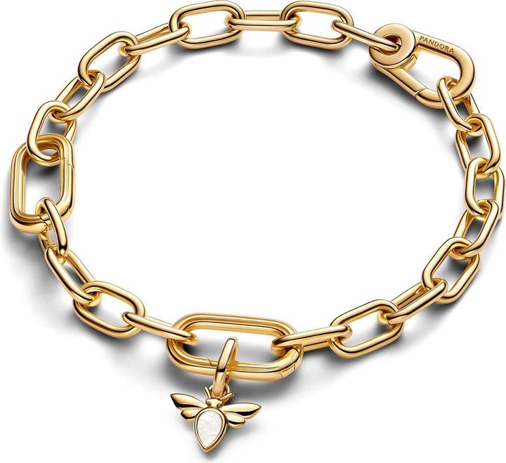 Actual product image Pandora White Bee Mini Dangle Charm (Gold plated, Metal)