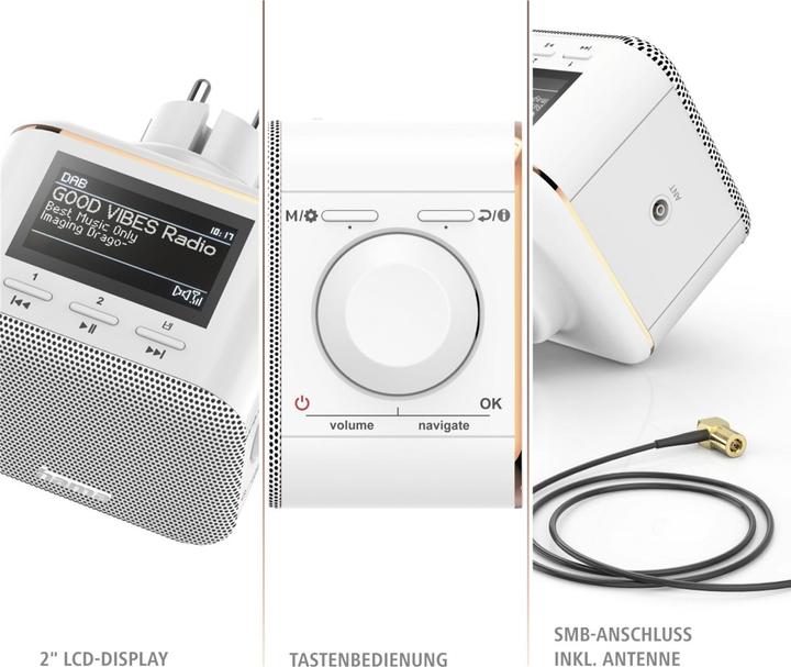 Produktbild Hama Digitalradio DR40BT-PlugIn, FM/DAB/DAB+/BluetoothÂ (DAB+, FM, Bluetooth)