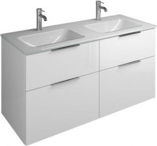 Produktbild burgbad Eqio Glas-Doppelwaschtisch inklusive Waschtischunterschrank, Breite 1220 mm