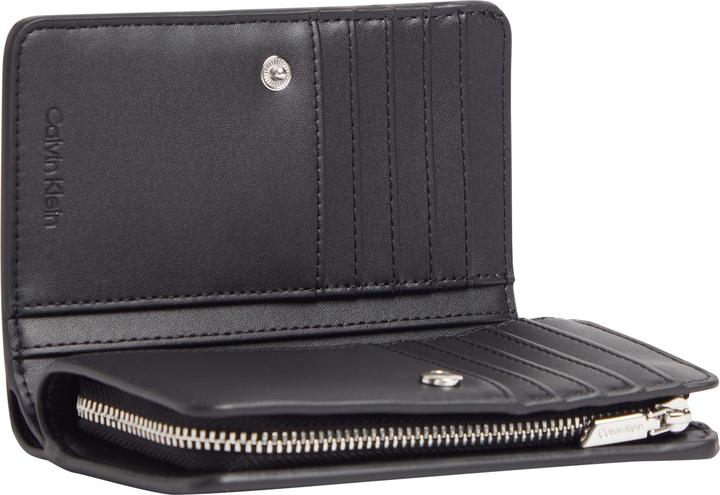 Actual product image Calvin Klein Ladies Wallet Re-Lock Bifold French Wallet Large, Black (Ck Black), One Size