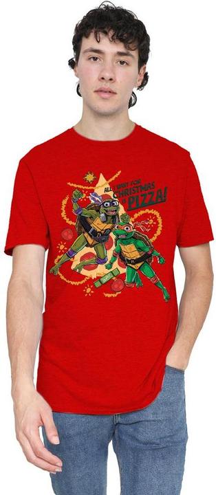Immagine prodotto Teenage Mutant NT Maglietta Natale Michelangelo e Donatello Pizza Adulto Unisex (3XL)