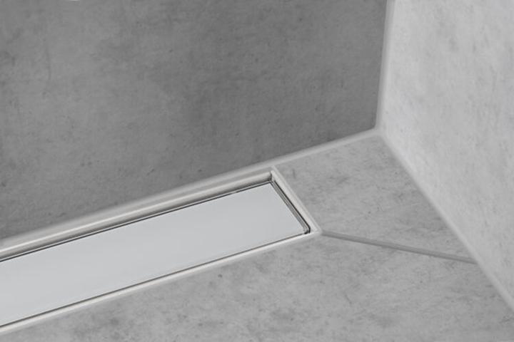 Produktbild hansgrohe HG Duschrinne RainDrain Match mit höhenverstellbarem Rahmen 800mm weiss (800 mm)