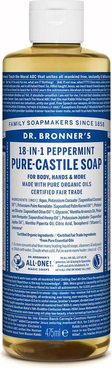 Actual product image Dr. Bronner's 18-IN-1 Peppermint (Liquid soap, 475 ml)
