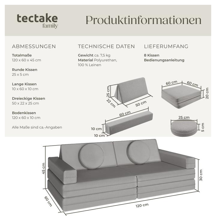 Image du produit tectake Canapé de jeu Lilly (Canapé pour enfants)
