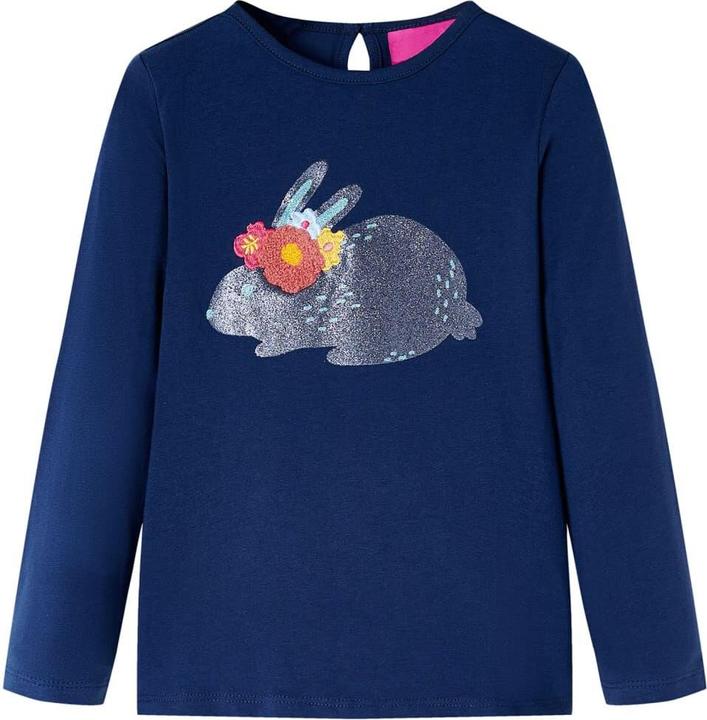 Produktbild VidaXL Kinder-Langarmshirt Marineblau 128,Material: 95 % Baumwolle (128)