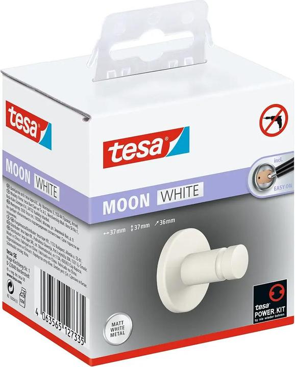 Immagine prodotto tesa MOON WHITE Gancio per asciugamani con soluzione adesiva senza forare