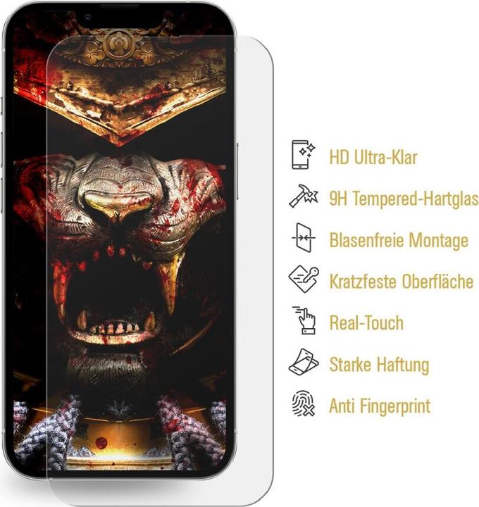 Actual product image Protectorking 3x real tempered 9H armoured glass 3D CLEAR (3 Piece, Apple iPhone 13)