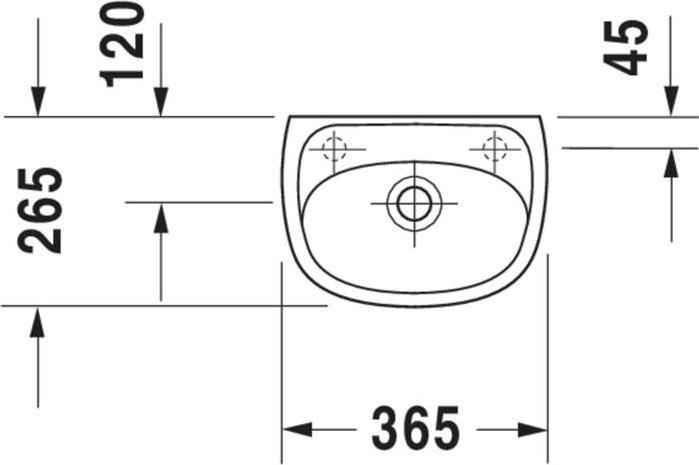 Image du produit Duravit Lave-mains DURAPLUS COMPACT avec lavabo HLB 365x265mm HL-Pergamon (265 mm, 365 mm)