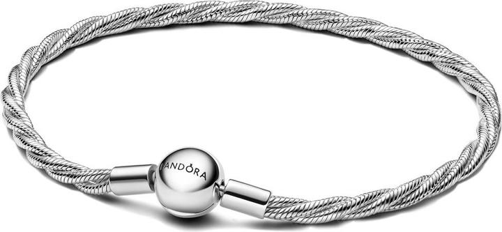 Pandora Runder Verschluss Gedrehtes Schlangen Gliederarmband (23 cm)
